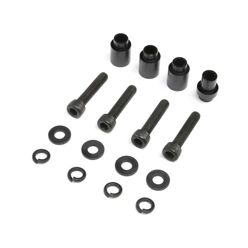 Losi Engine Mount Spacers & ClutchMount,Al,Blk:DBXL 2.0