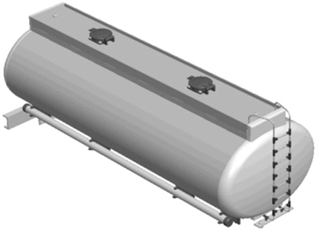 Wedico Tank-Aufbau oval_ poliert fuer 3-Achs Anhaenger - RC-Zubehoer