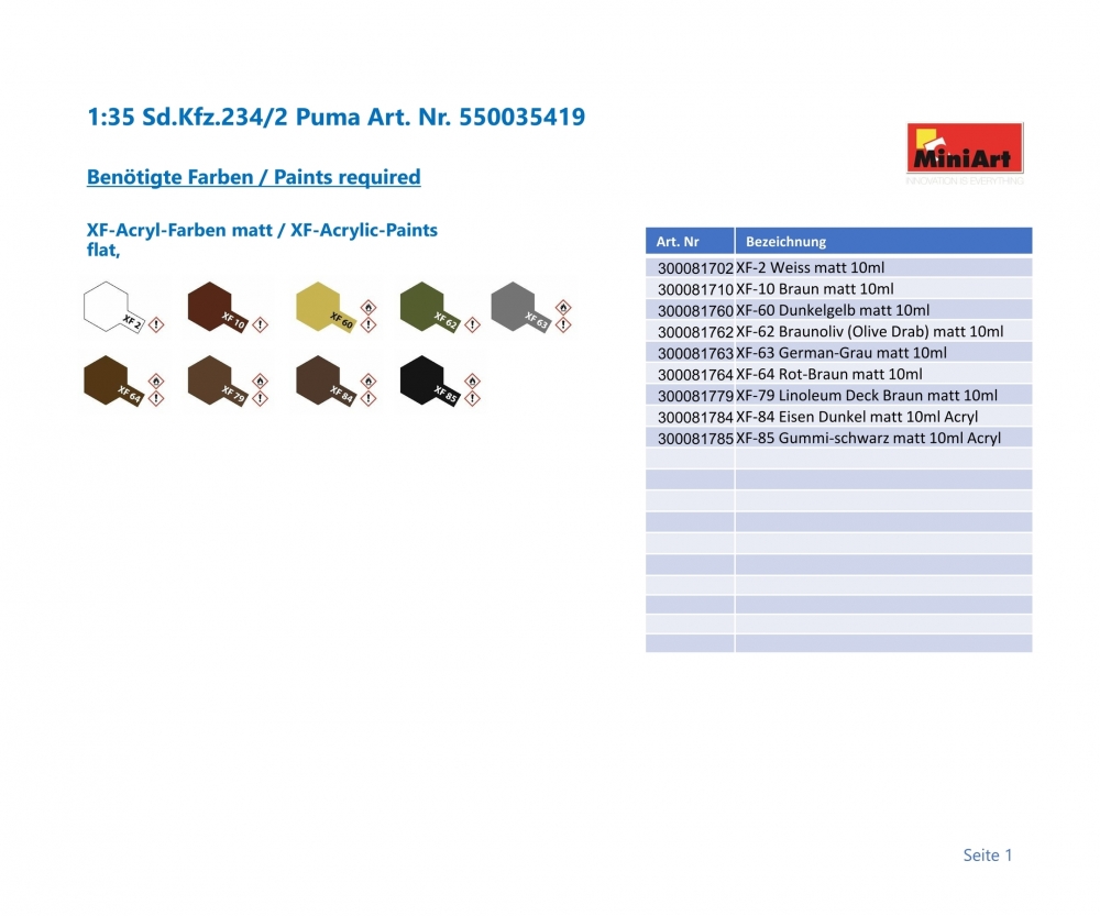 MiniArt 1_35 Sd_Kfz.234_2 Puma Plastik Modellbausatz - RC-Zubehoer