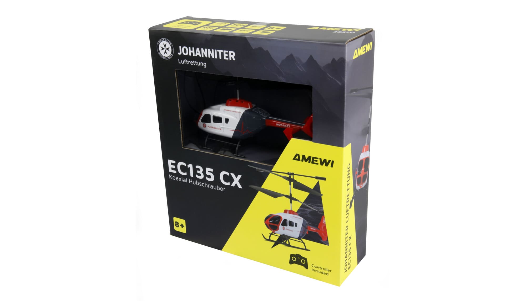 Amewi EC135 CX Johanniter RC Helikopter 3-Kanal RTF
