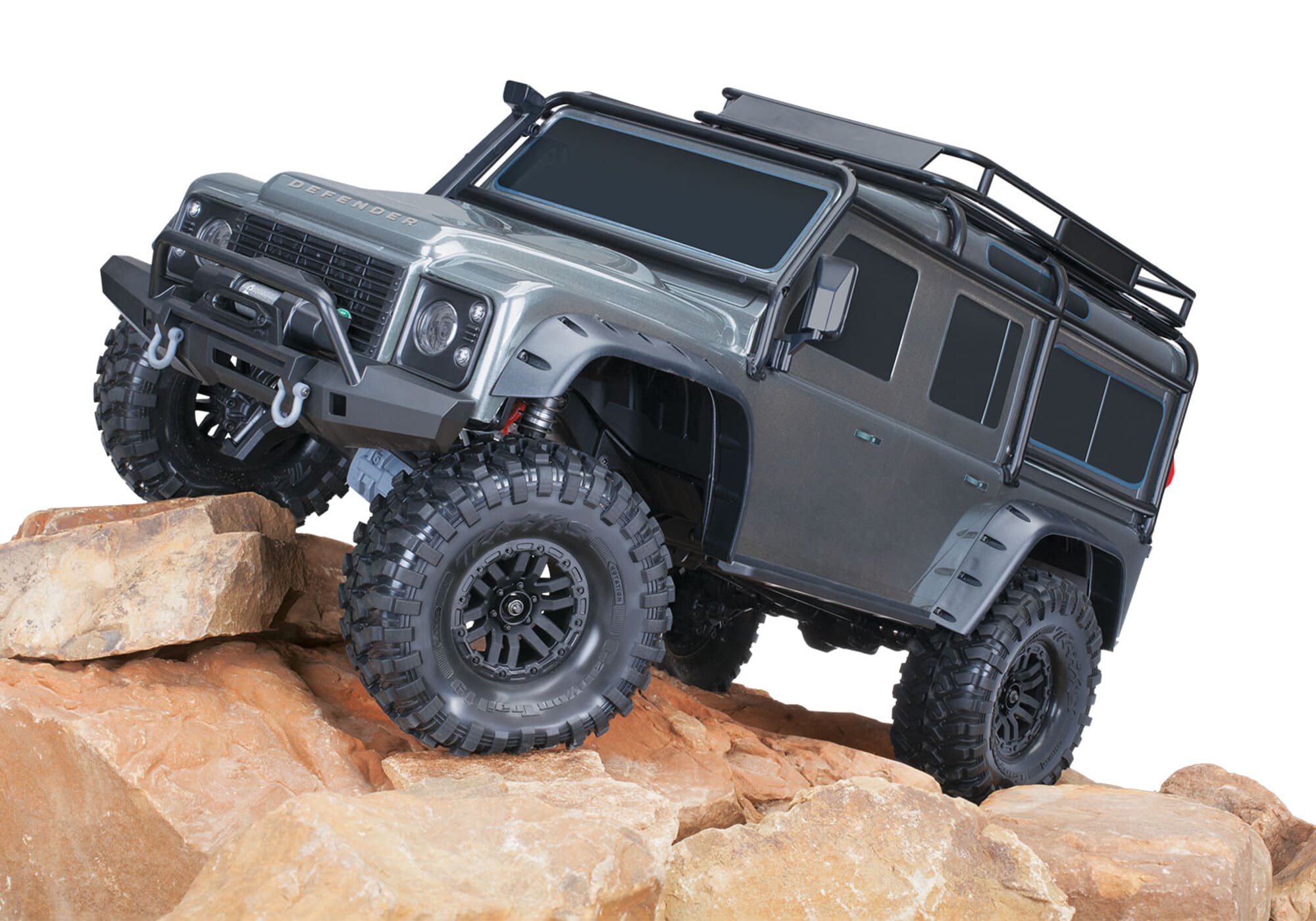 traxxas trx-4 lr defender 1 10 crawler rtr silber TRAXXAS TRX-4 LR Defender 1_10 Crawler RTR silber mit Portalachsen und T-Lock Sperrdifferentialen