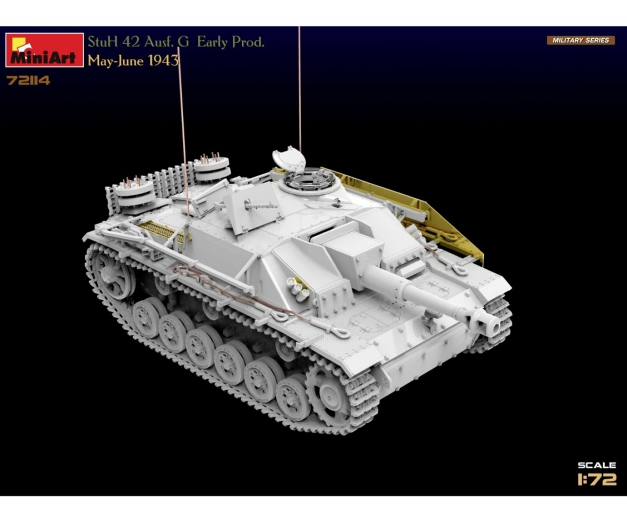 MiniArt 1_72 StuH 42 Ausf. G fruehe Produktion Plastik Modellbausatz - RC-Zubehoer