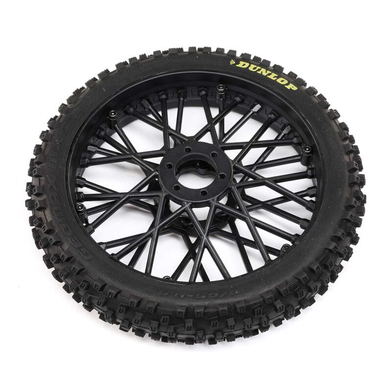 Losi Dunlop MX53 Front Motorrad Reifen Mounted Black_ Promoto-MX - RC-Zubehoer