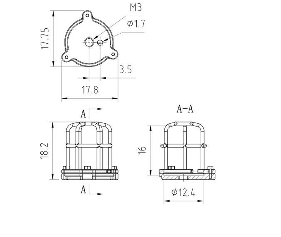 Lesu 1_14 Schutzkaefig aus Metall fuer Rundumleuchte eckig_ 1 Stueck - RC-Zubehoer