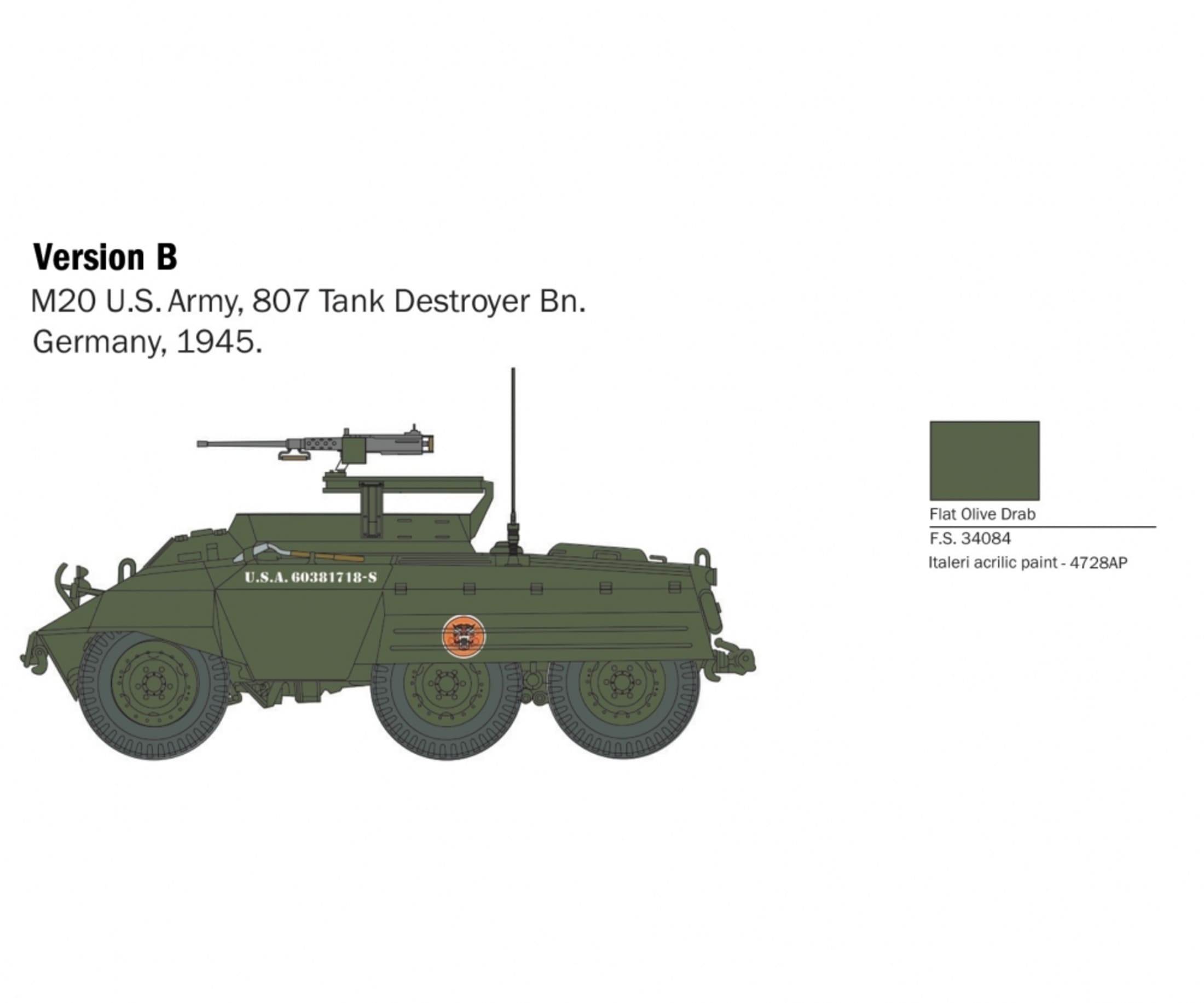 Plastikmodellbau von Italeri 1 56 m8 m20 greyhound