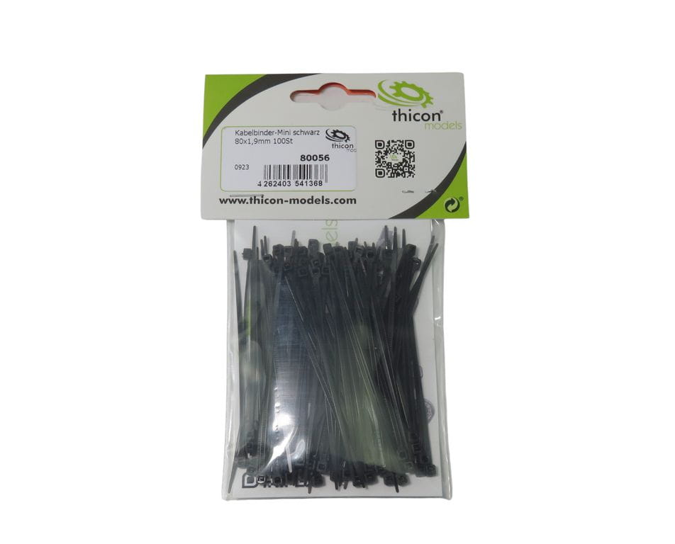 Thicon Kabelbinder-Mini schwarz 80x1_9mm 100St - RC-Zubehoer