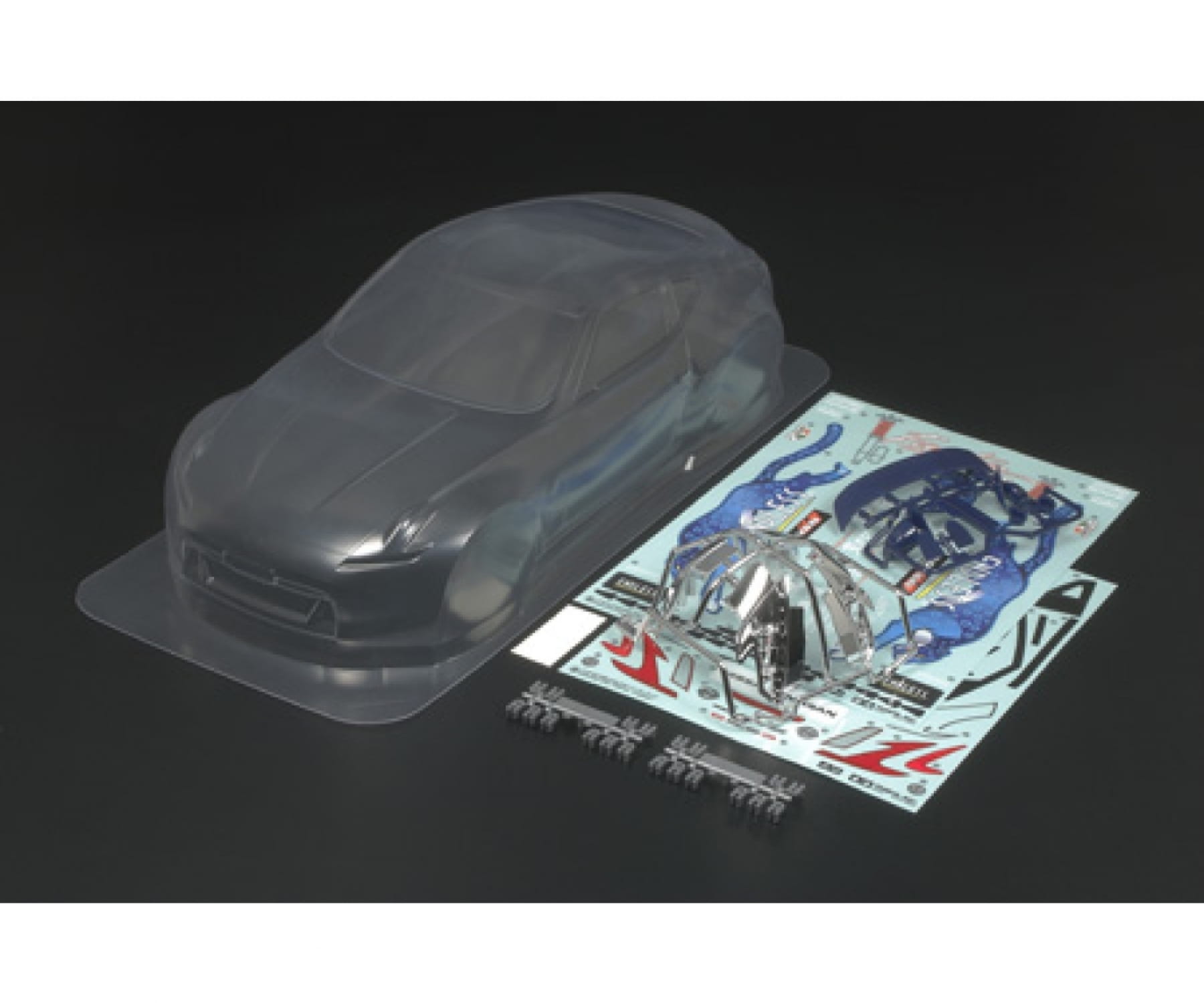 Tamiya Nissan Endless 370Z Drift Karosserie-Satz mit Zubehoer Tamiya Nissan Endless 370Z Drift Karosserie transparent unlackiert 1_10