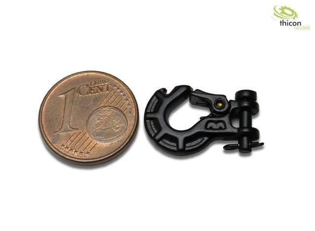 Thicon Mini-Haken mit Sicherung aus Metall schwarz