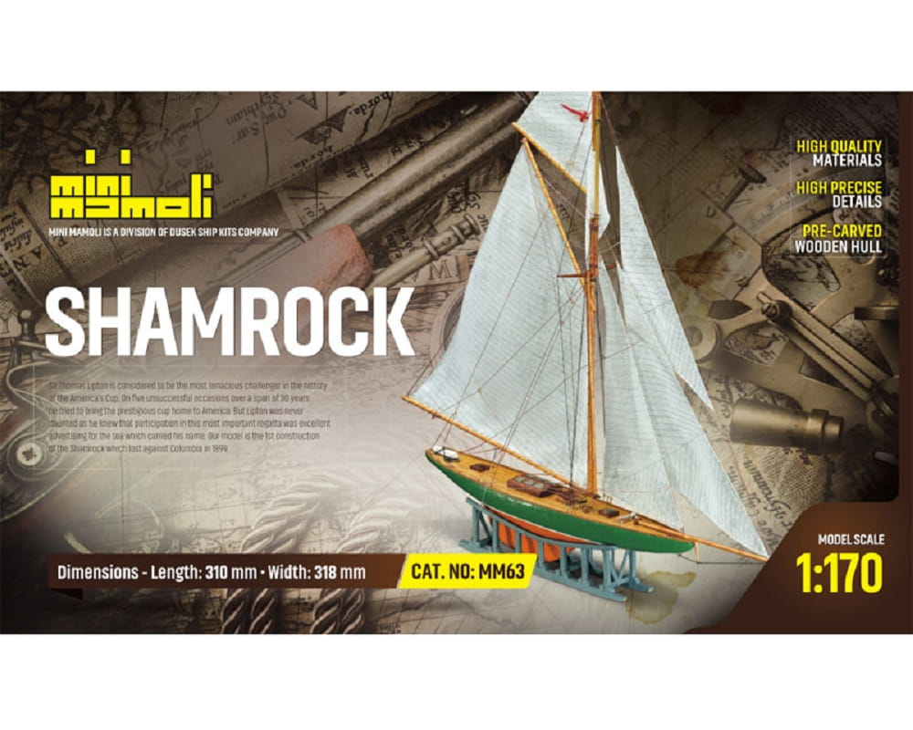 Mini Mamoli Schiff Shamrock 1:170 Holz Bausatz