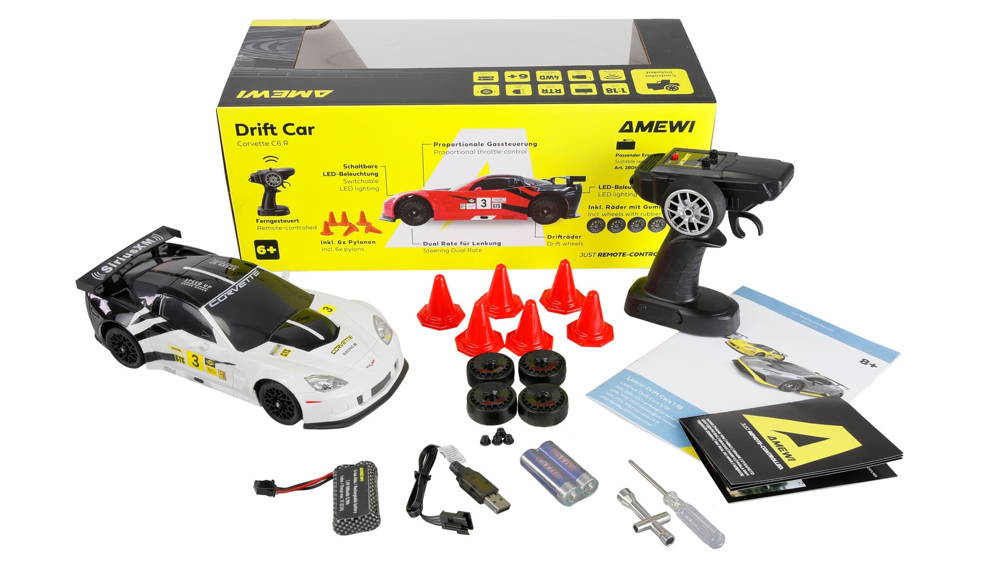 Amewi Corvette C6_R Drift Car 1_18 RTR weiss RC Fahrzeug - Art_-Nr. 21122
