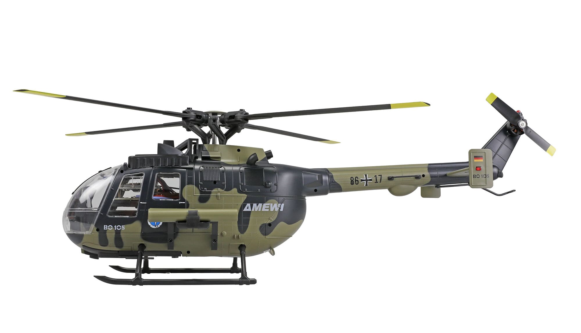 Amewi Bo105 Bundeswehr RC Hubschrauber Brushless 6-Kanal RTF