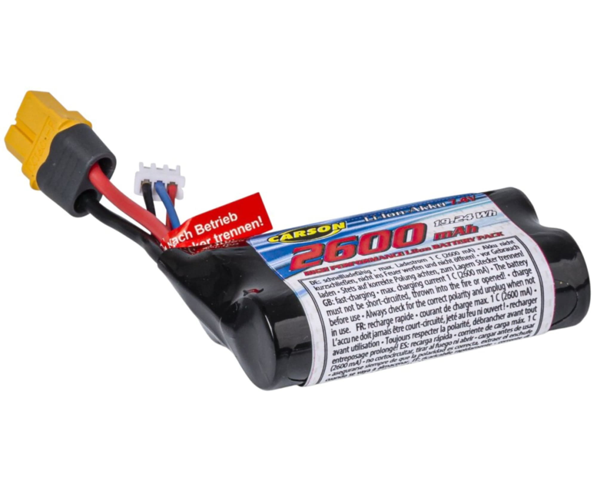 Carson RC 7_4V_2600mAh LiIon Akku XS-Line XHP_XT60 - Carson RC Elektronik