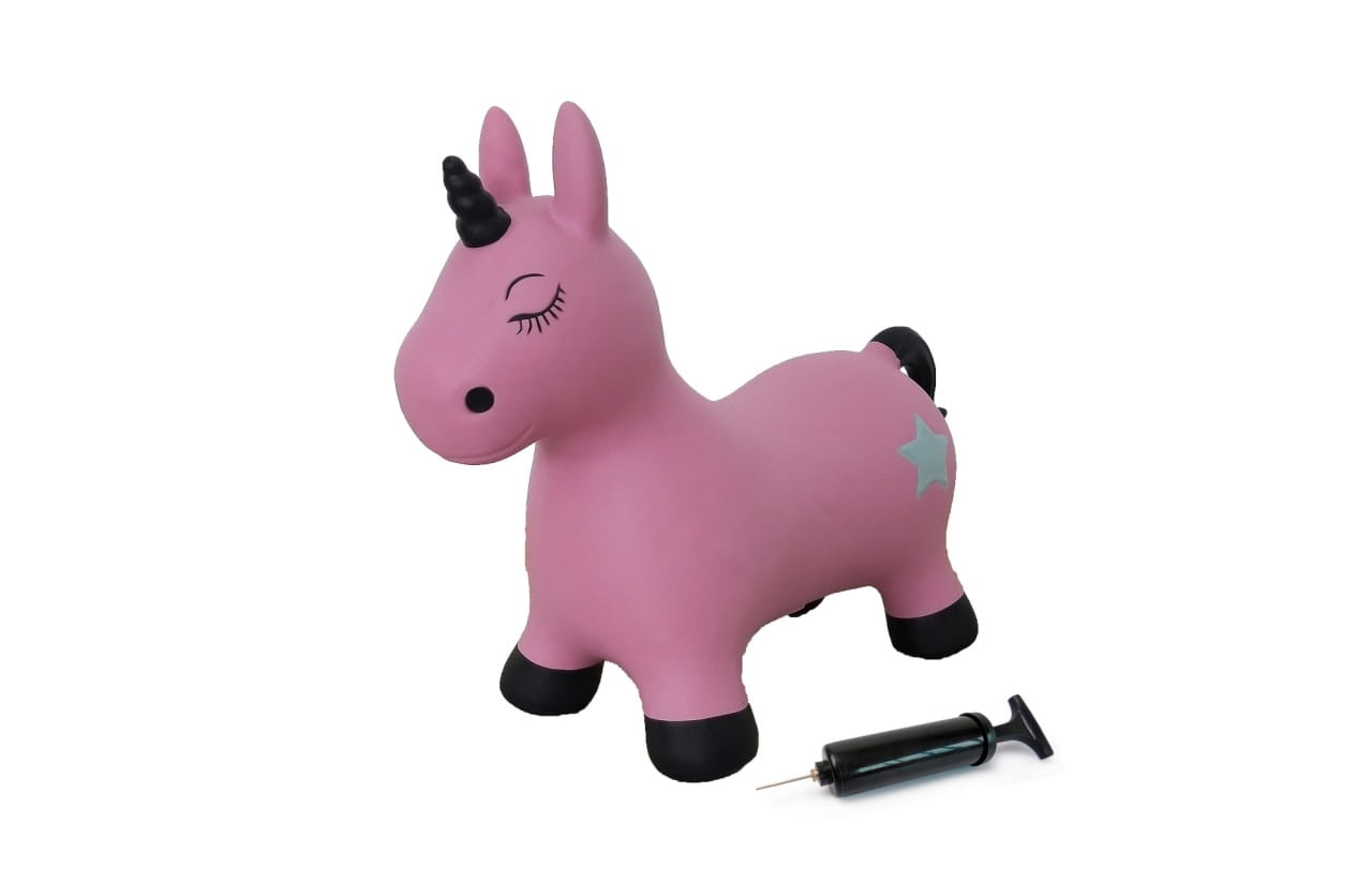 Jamara Hüpftier Einhorn pink mit Pumpe