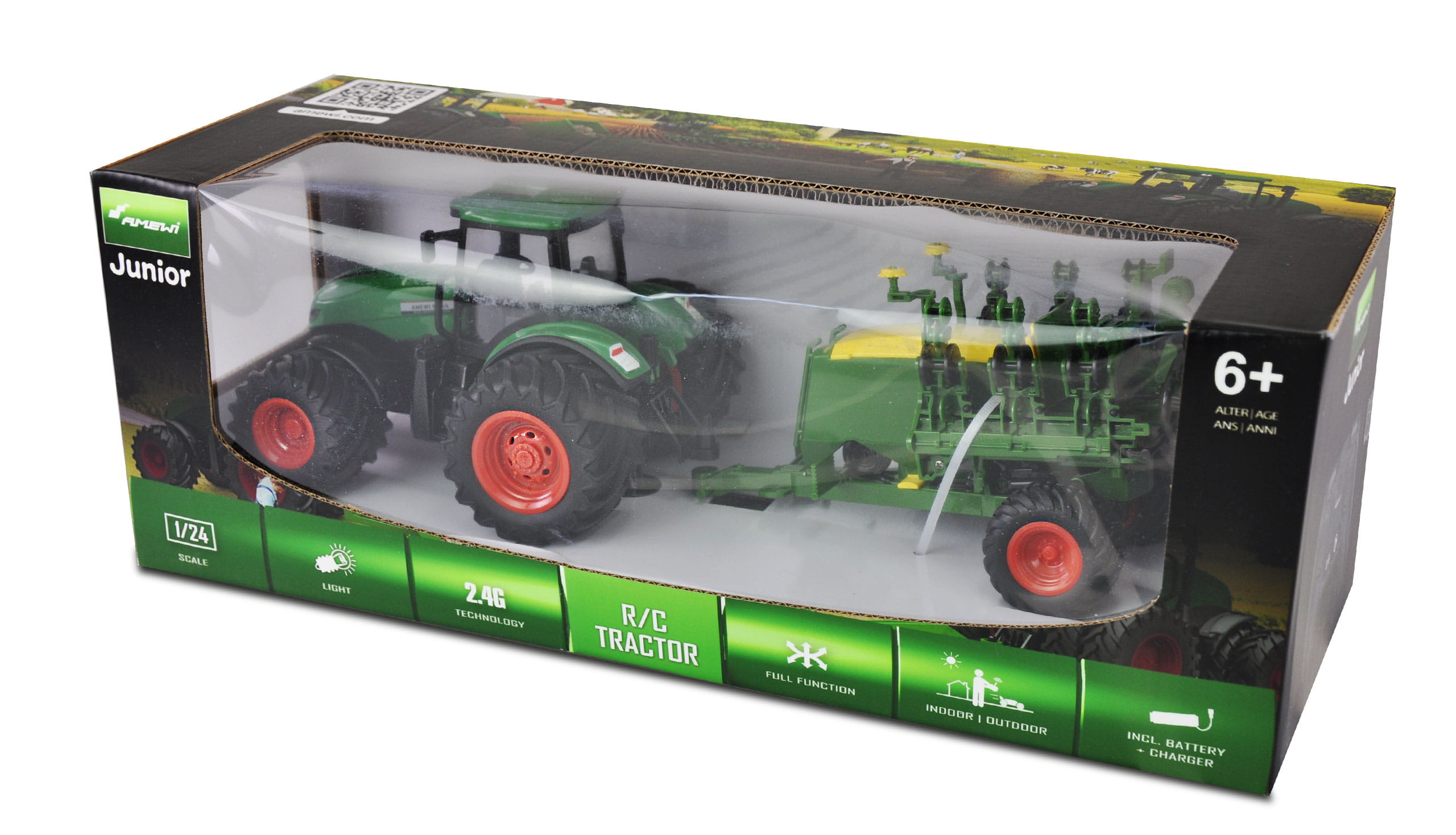 Amewi RC Traktor mit Saemaschine 1_24 RTR gruen - RC-Zubehoer