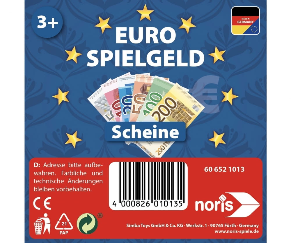 Noris Euro Spiel Geld Scheine