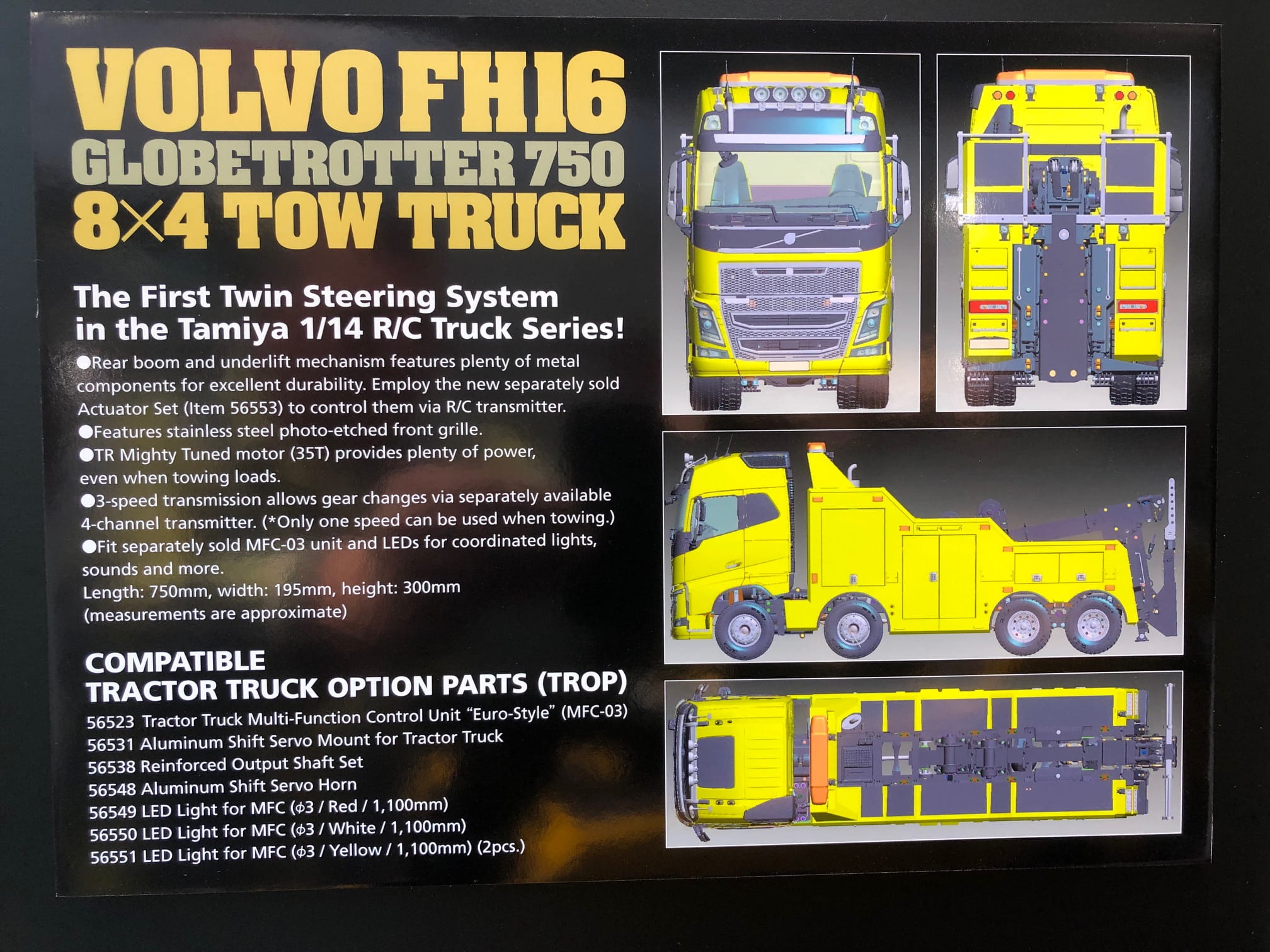 Tamiya Volvo FH16 Abschlepp-Truck 8x4 Truckmodell