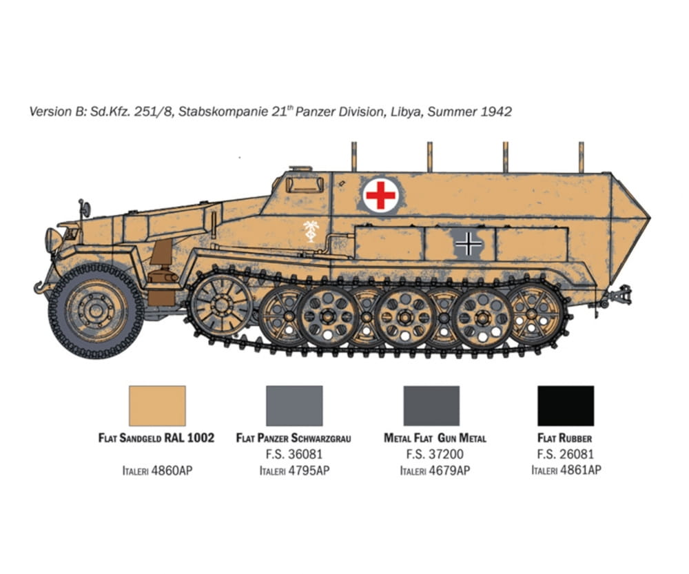 Italeri 1_72 Sd_Kfz. 251_8 Ambulance Modellbausatz_