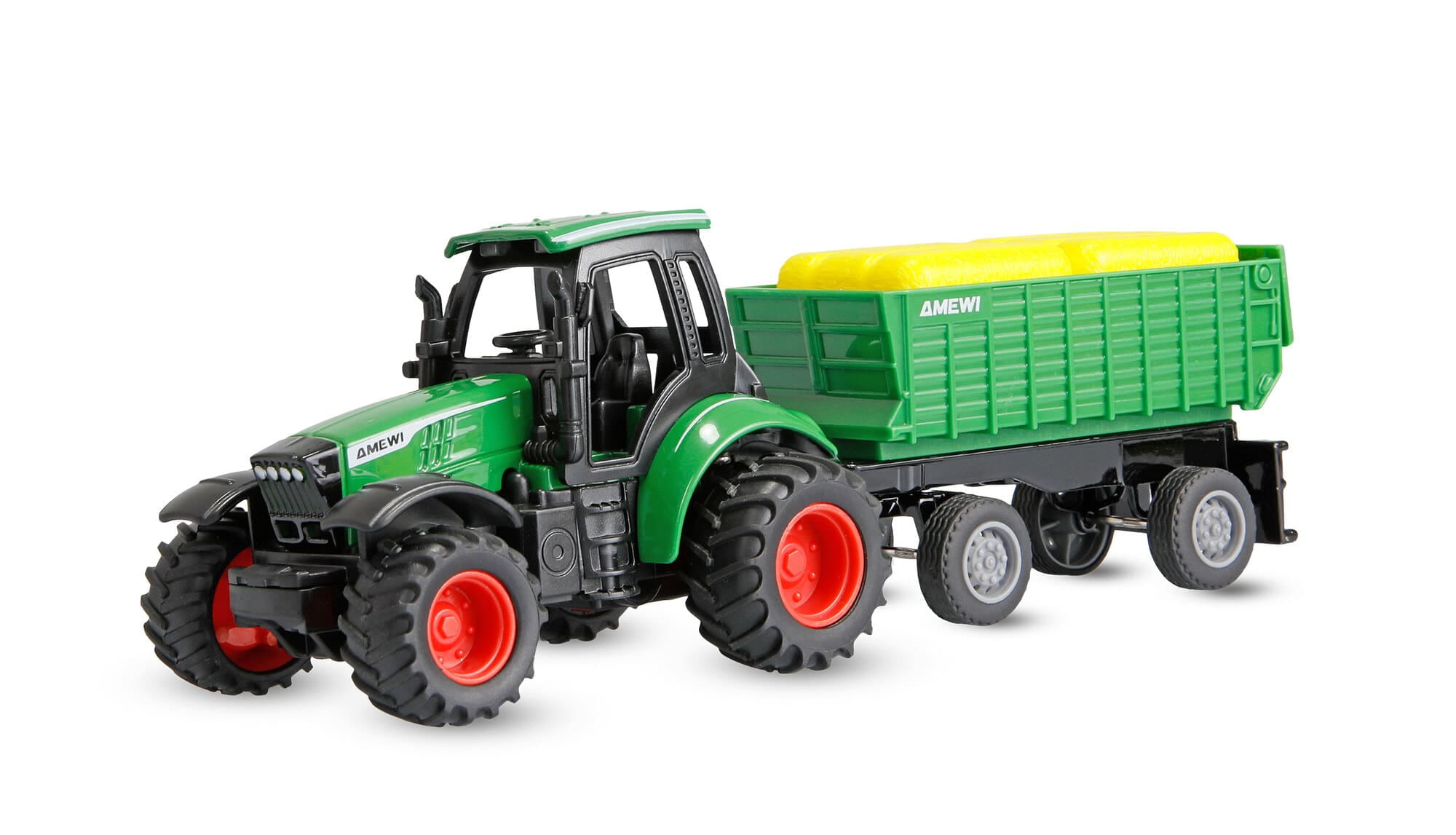 Amewi RC Traktor aus Metall 1_64 mit Anhaenger Gruen