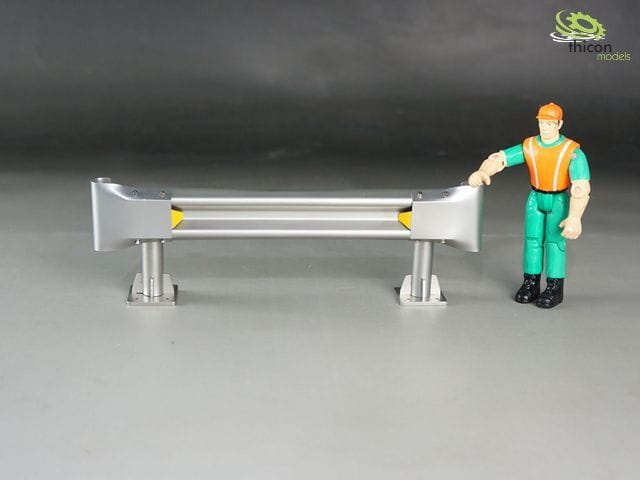 ScaleClub 1_14 Deko-Leitplanke aus Metall mit 2 Endstuecken - RC-Zubehoer