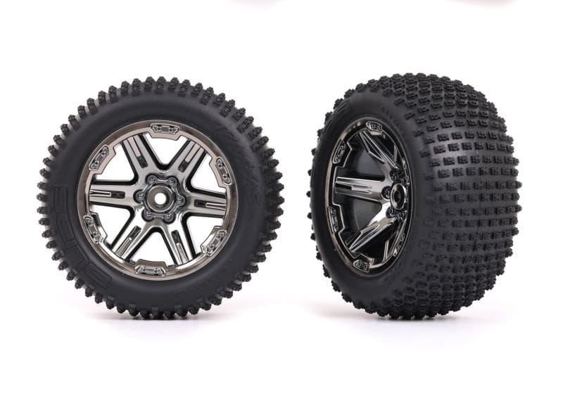 Traxxas Alias Reifen auf Felge 2.8 RXT Schwarz-Chrom-Felge 2WD Elo h - RC-Zubehoer