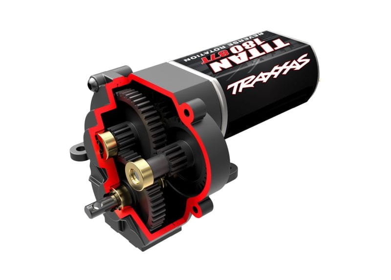 Traxxas Getriebe u. Motor komplett, kurze Untersetzung