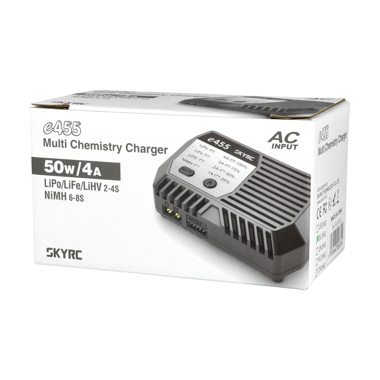 SkyRC e455 AC Ladegerät NiMh 6-8 / LiPo 2-4s 1-4A 50W SkyRC e455 AC Ladegerät NiMh 6-8 / LiPo 2-4s 1-4A 50W