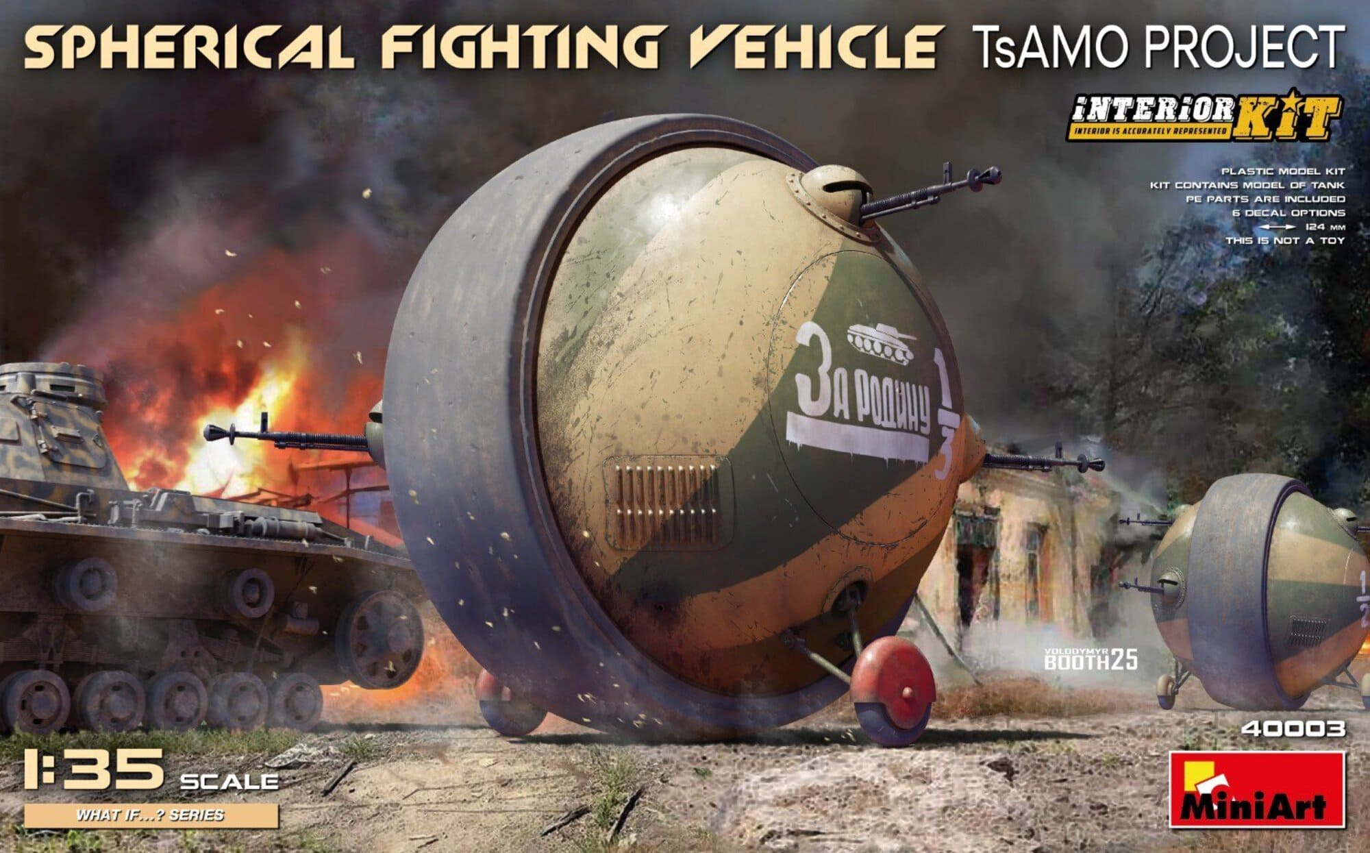 MiniArt 1_35 Russisches Kugelpanzer TsAMO-Projekt mit Innenausstattung