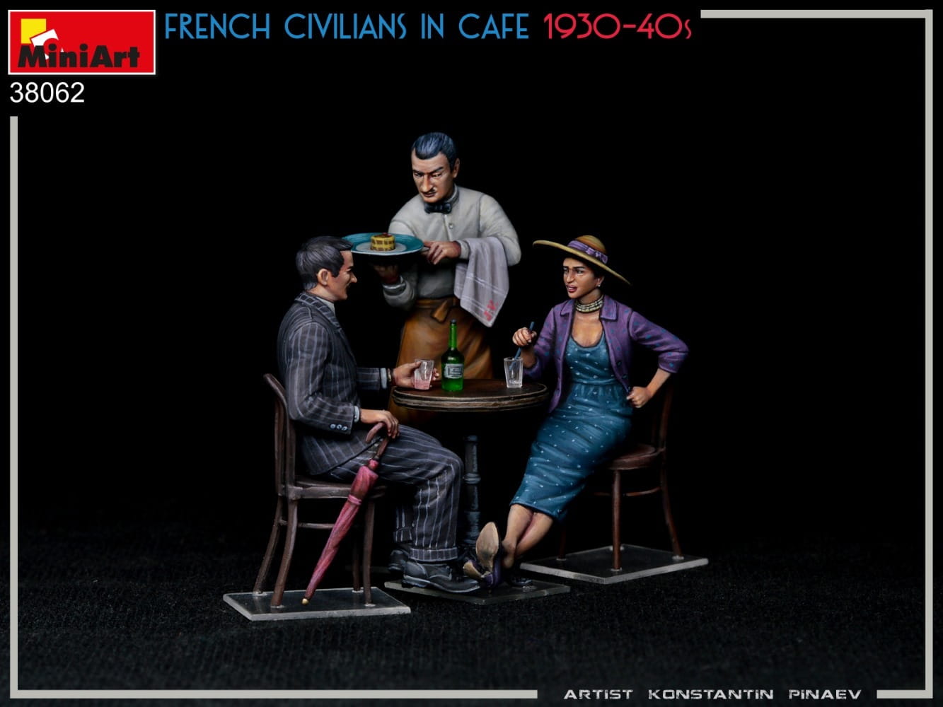 MiniArt 1:35 Figuren Franz Zivilisten im Cafe (3) Plastik Modellbau