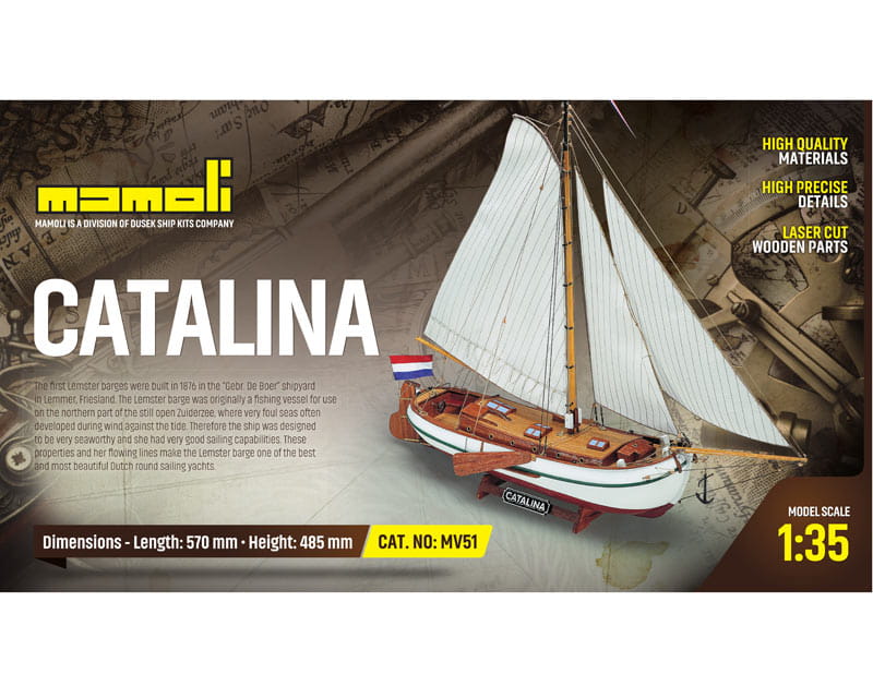 Bausatz Catalina Schiff 1_35 von Mamoli mit Laserteilen und Bauanleitung