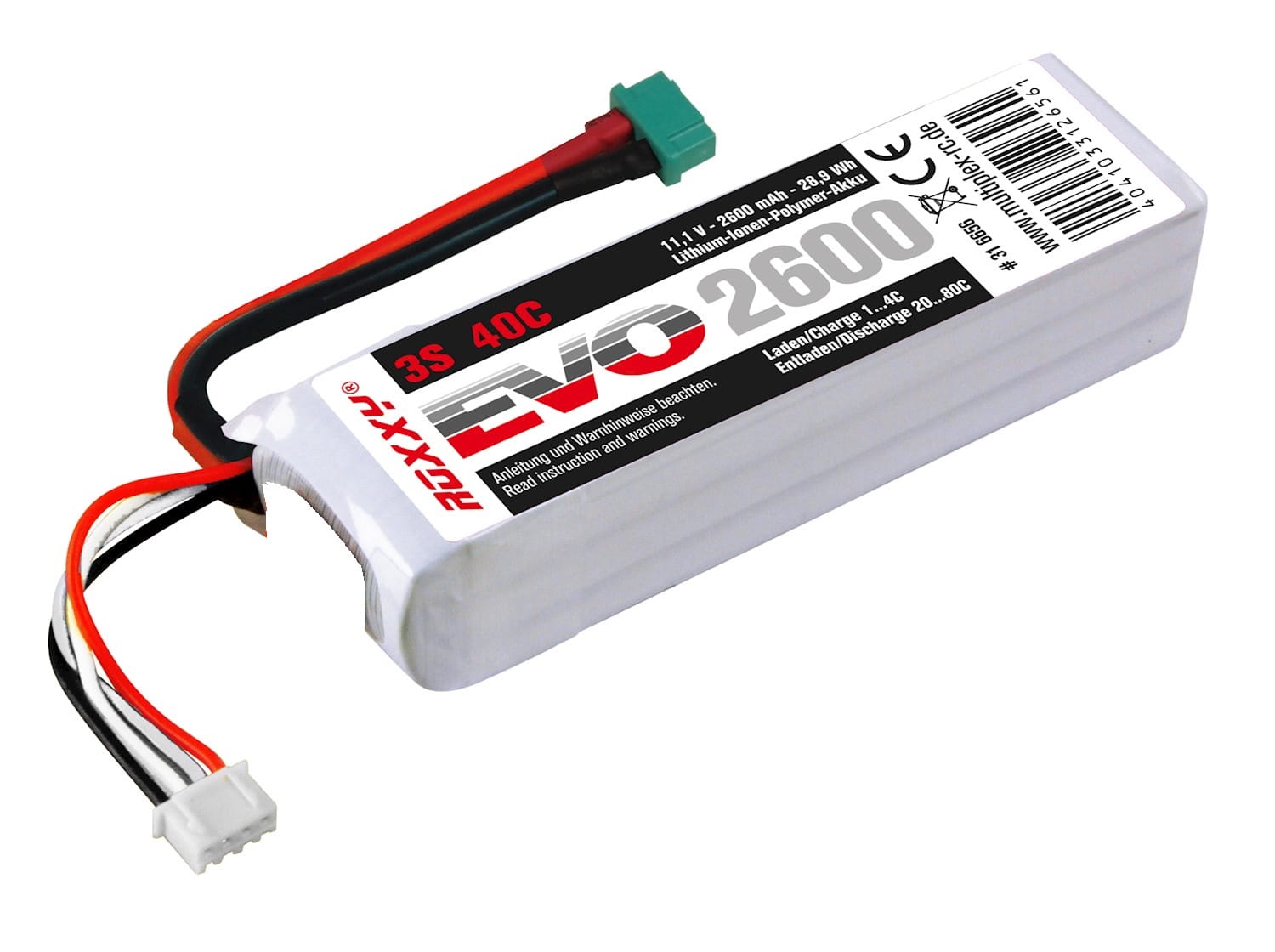 Multiplex ROXXY EVO LiPo Akku 11_1V 3 - 2600M 40C - RC-Zubehoer