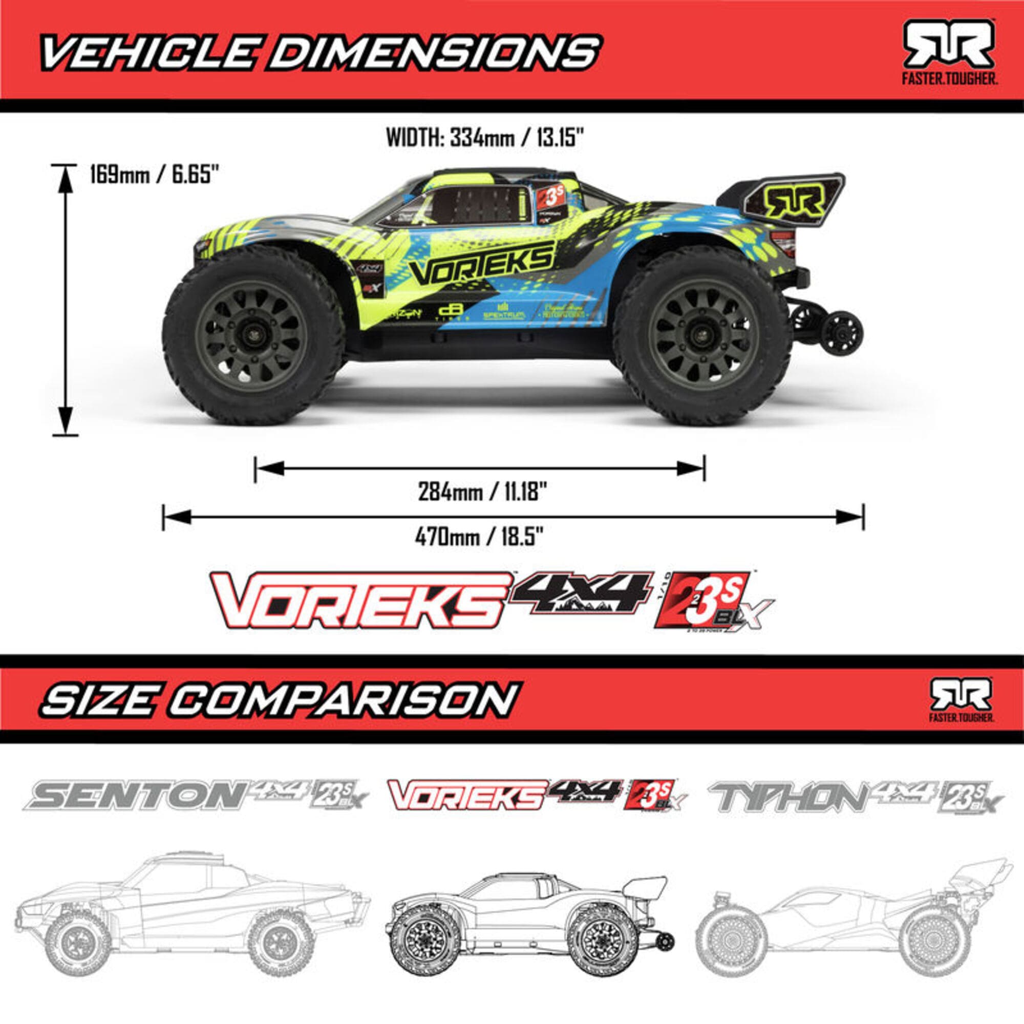 Arrma 1_10 VORTEKS 223S DSC 4X4 RTR Brushless Stadium Truck Rot - Ersatzteil Arrma 1_10 VORTEKS 223S DSC 4X4 RTR Brushless Stadium Truck Rot Ersatzteil