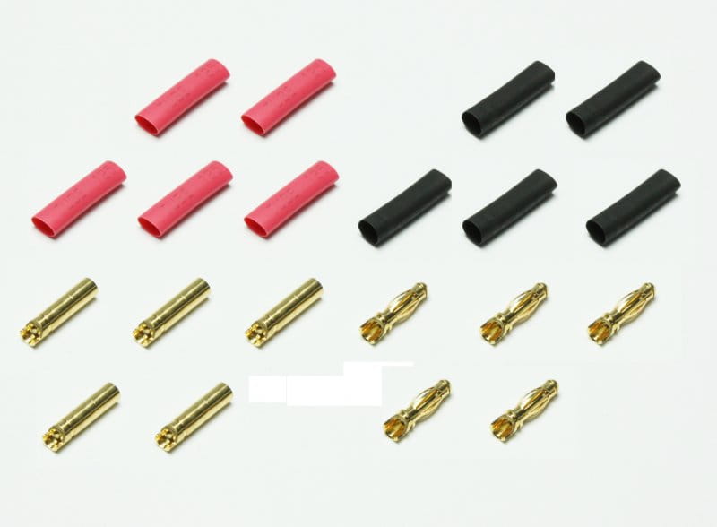 Extron Goldstecker 4.0mm mit Schrumpfschlauch _VE=5 Paar_ - RC-Zubehoer