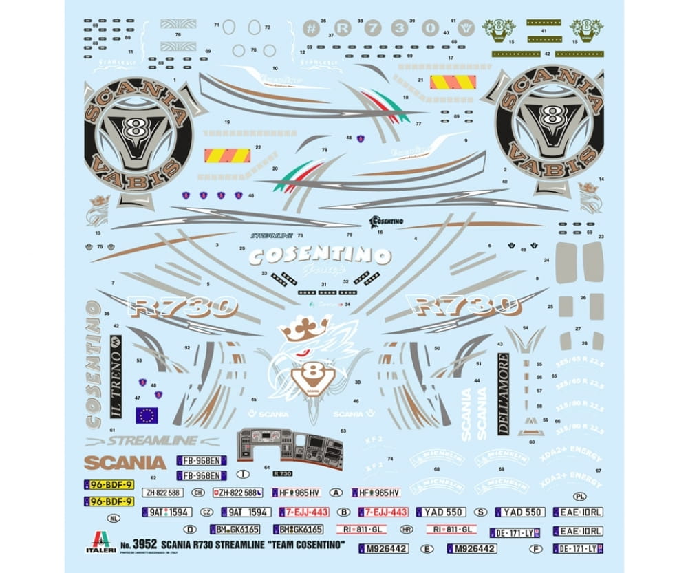Italeri 1:24 SCANIA R730 Streamline S Plastik Modellbau Baukasten