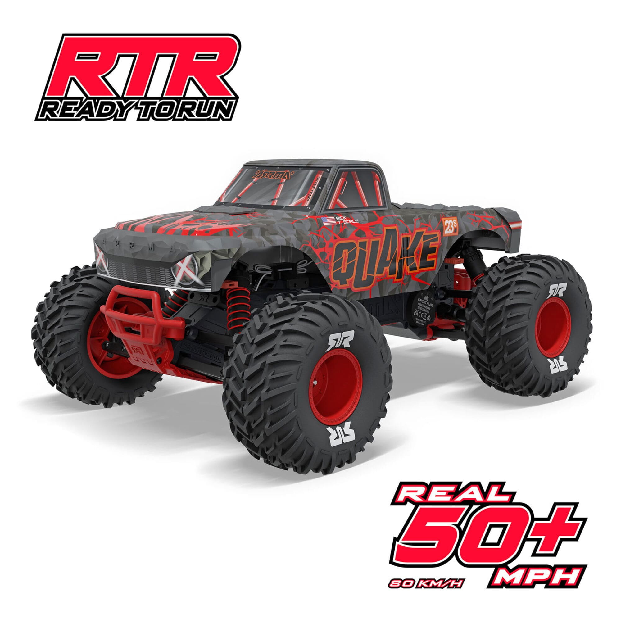 ARRMA QUAKE 223S DSC 2WD RTR Brushless Monster Truck in Rot