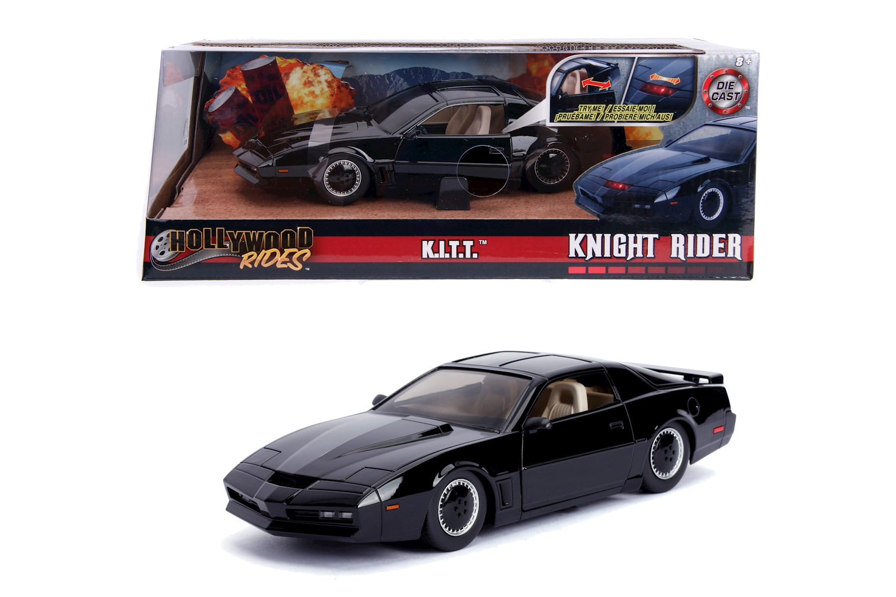 jada knight rider kitt 1982 pontiac trans am 1 24 modellauto Jada Knight Rider KITT Modellauto 1982 Pontiac Trans AM 1_24 - Mit LED Scanner