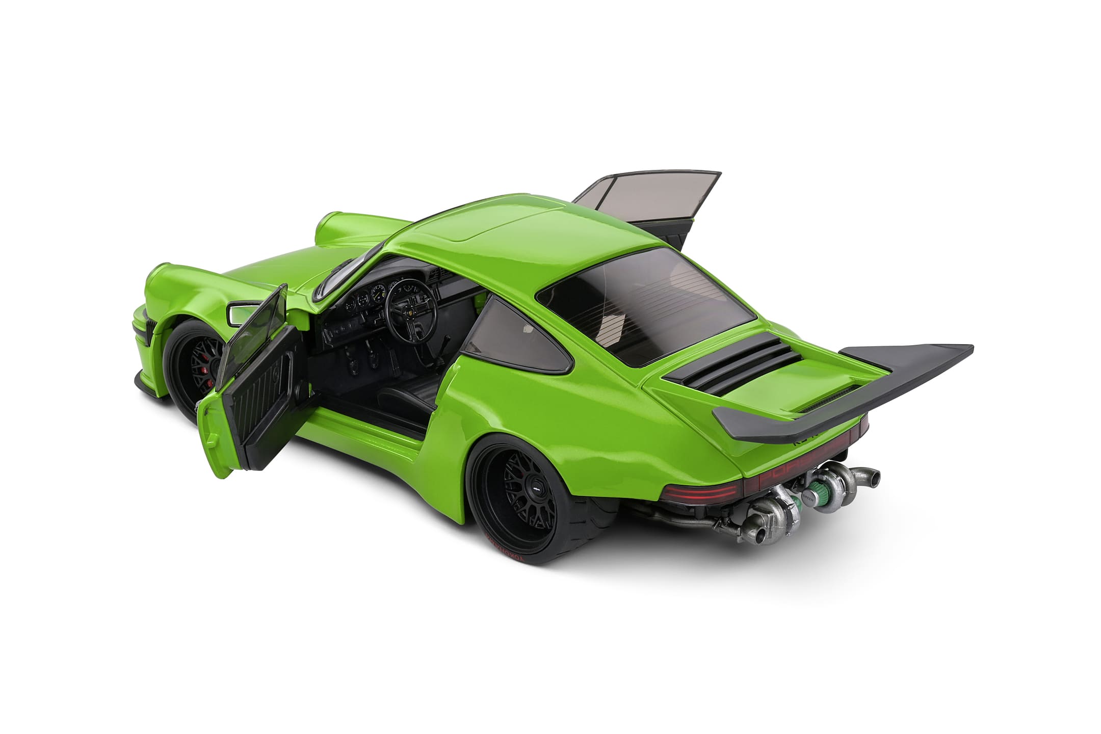 Solido 1_18 Porsche KS-R 2022 Modellauto gruen - Detailgetreue Nachbildung mit Oeffnungstueren