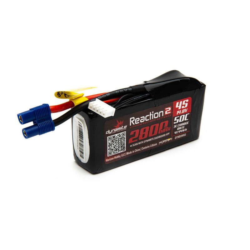 Dynamite Reaction2 14.8V 2800mAh 4S 50C LiPo: 96mm EC3 Dynamite Reaction2 14.8V 2800mAh 4S 50C LiPo: 96mm EC3
