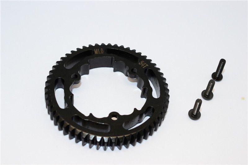 GPM Stahl Hauptzahnrad 54T schwarz fuer Traxxas X-MAXX - RC-Zubehoer
