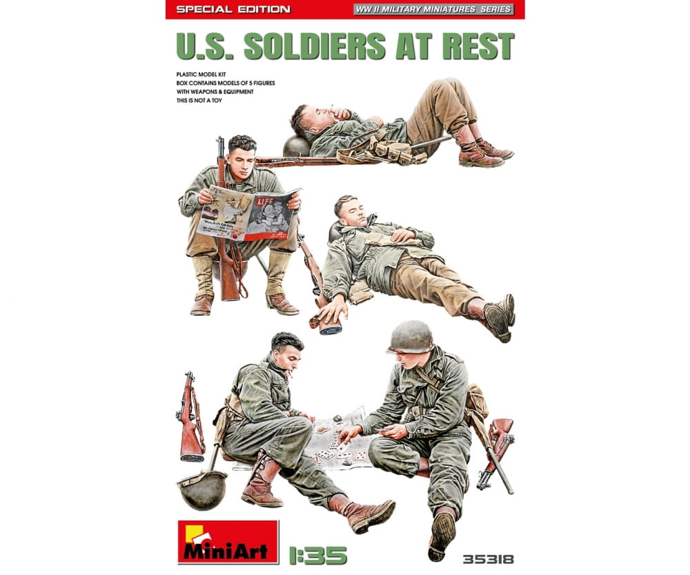 MiniArt 1_35 US Soldaten in Ruhe 1944 _5 Figuren_ fuer Dioramen