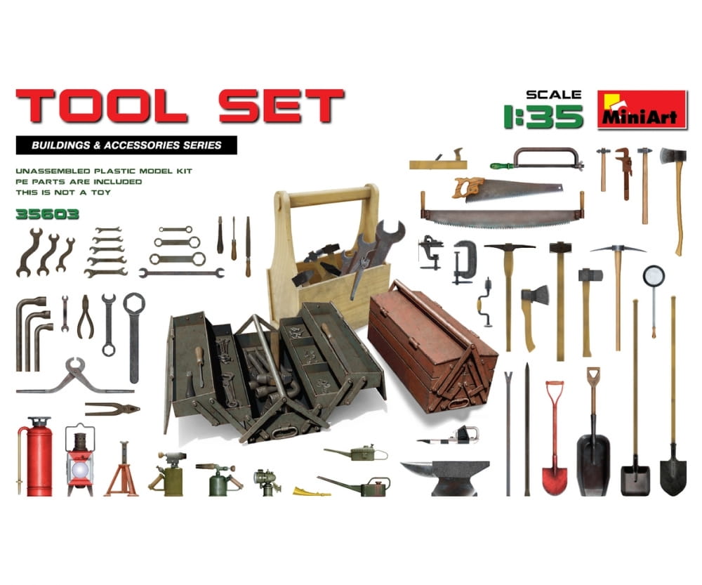MiniArt 1:35 Werkzeugkiste m. Zubehör Plastik Modellbau MiniArt 1:35 Werkzeugkiste m. Zubehör Plastik Modellbau