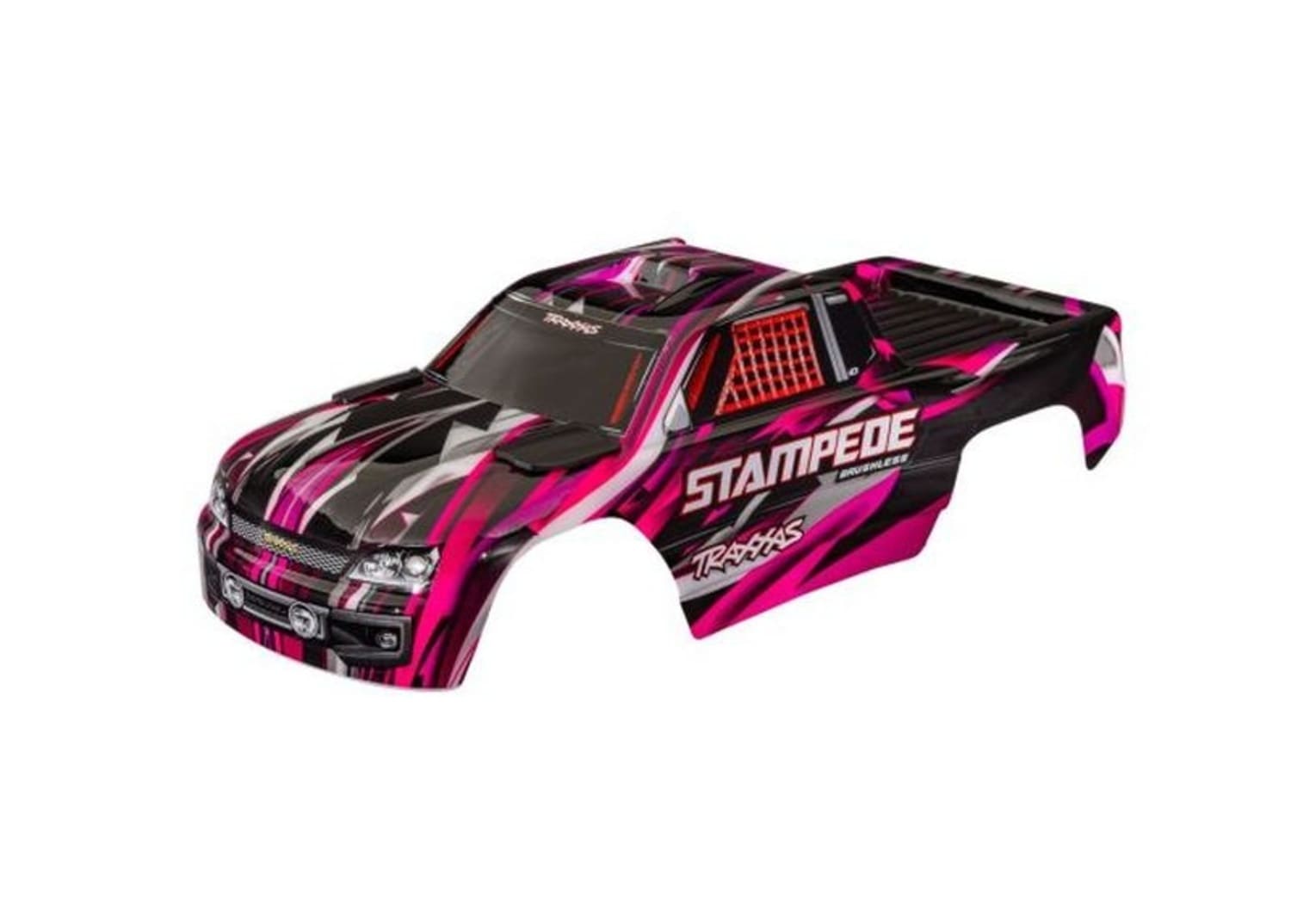 Traxxas Karosserie Stampede - VXL pink clipless mit Aufkleber - RC-Zubehoer
