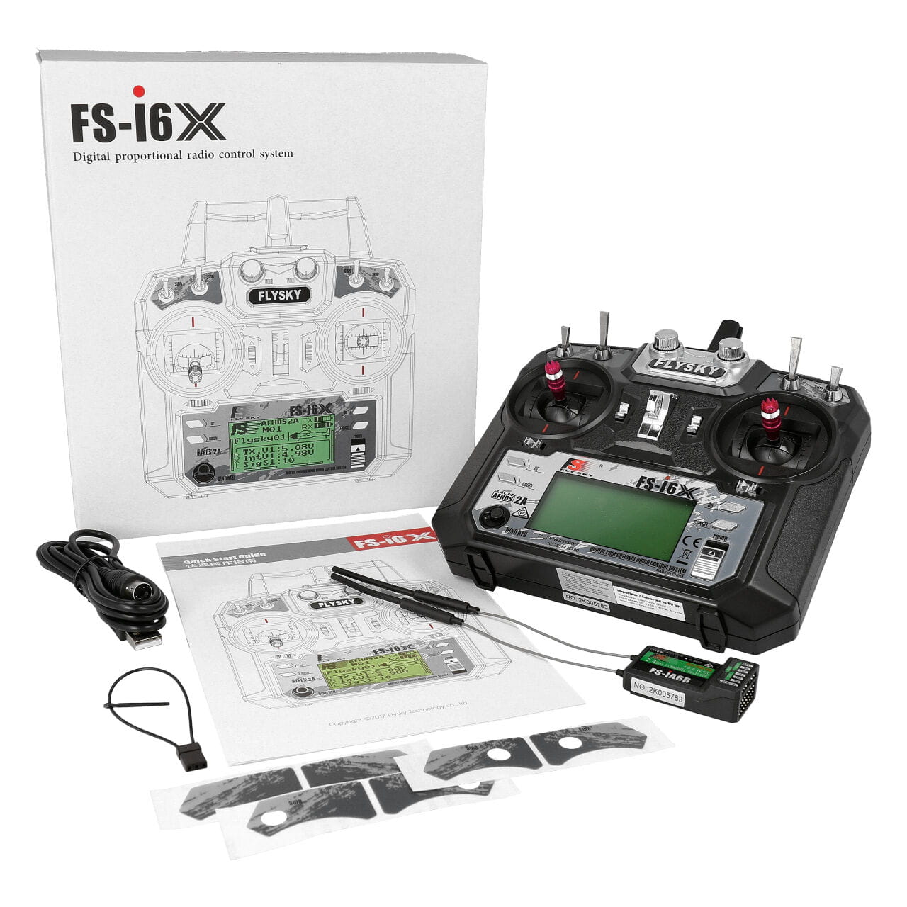 Flysky i6X Fernsteuerung Sender mit 6 Kanal Empfaenger - RC-Zubehoer
