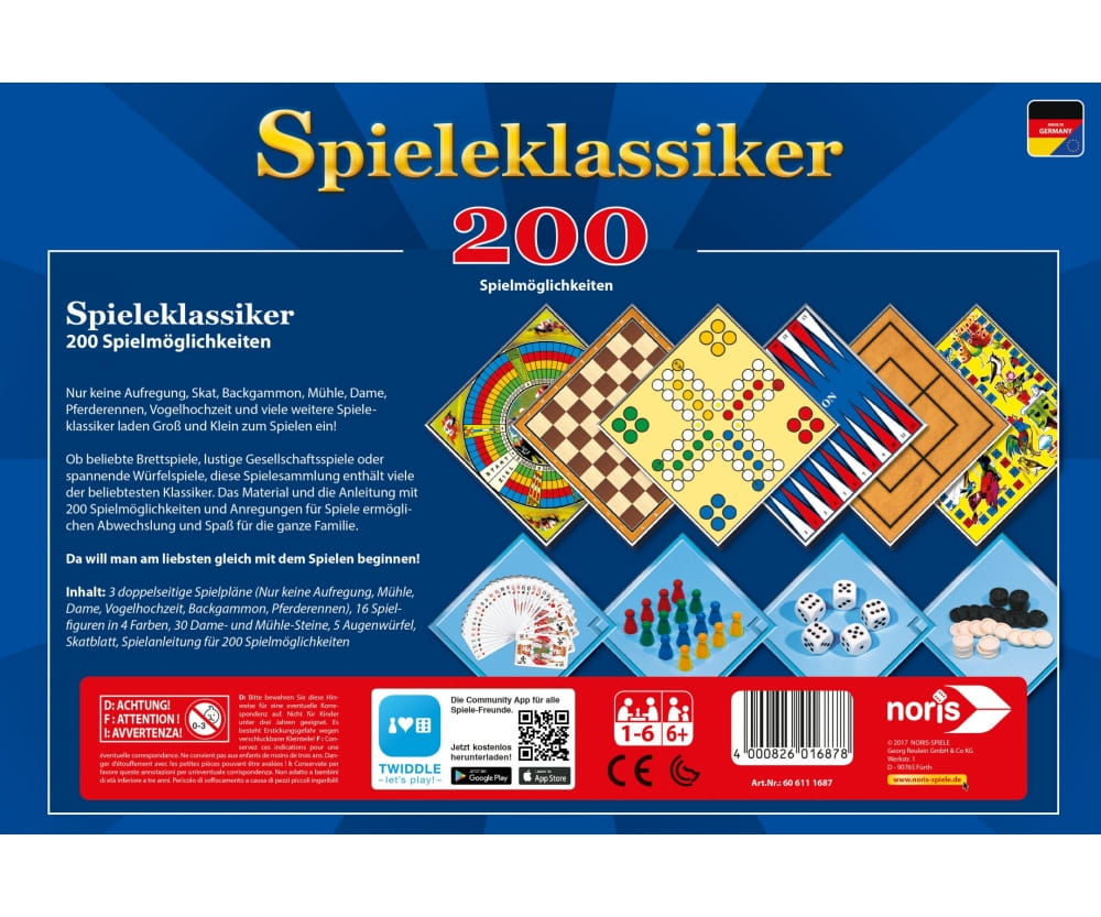 Noris Spieleklassiker - 200 Spielmöglichkeiten