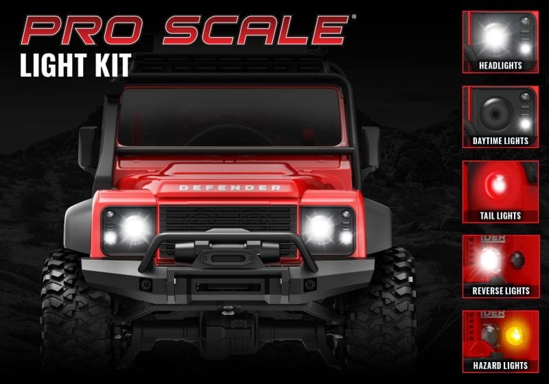 Traxxas LED Licht Set fuer TRX-4M Defender 1_18 Traxxas LED Licht Set fuer TRX-4M Defender 1_18 mit Scheinwerfern und Bremslichtern