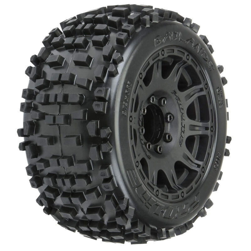 Proline Badlands 3.8 Reifen mit Felgen MTD Raid 8x32 Wheels 17mm MT