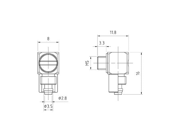 Lesu Hydraulik Anschluss-Nippel gewinkelt M5 für 4/2,5mm Schlauch
