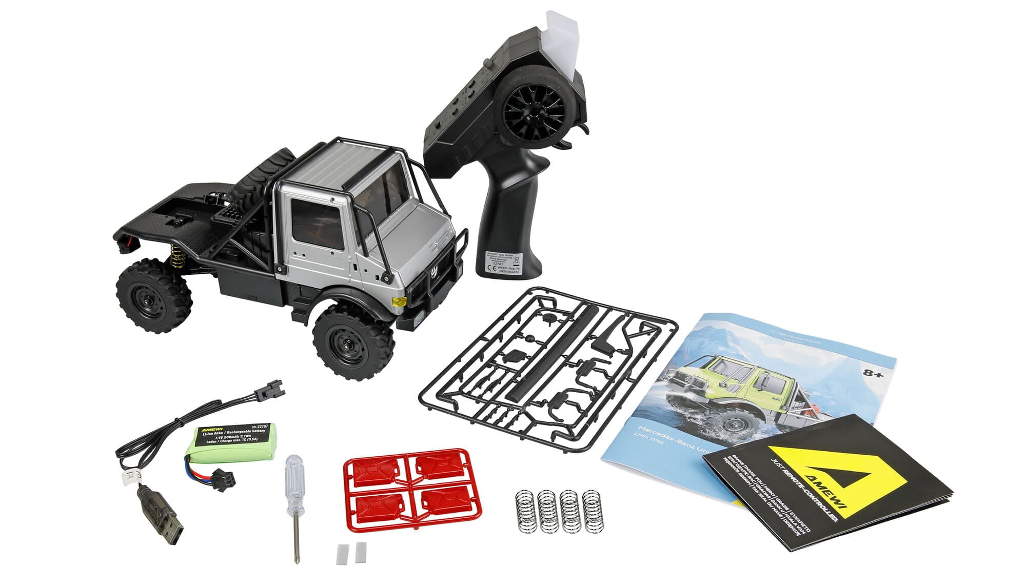 Amewi Mercedes-Benz Unimog U4000 Scale Crawler 4WD RTR 1_18 Grau