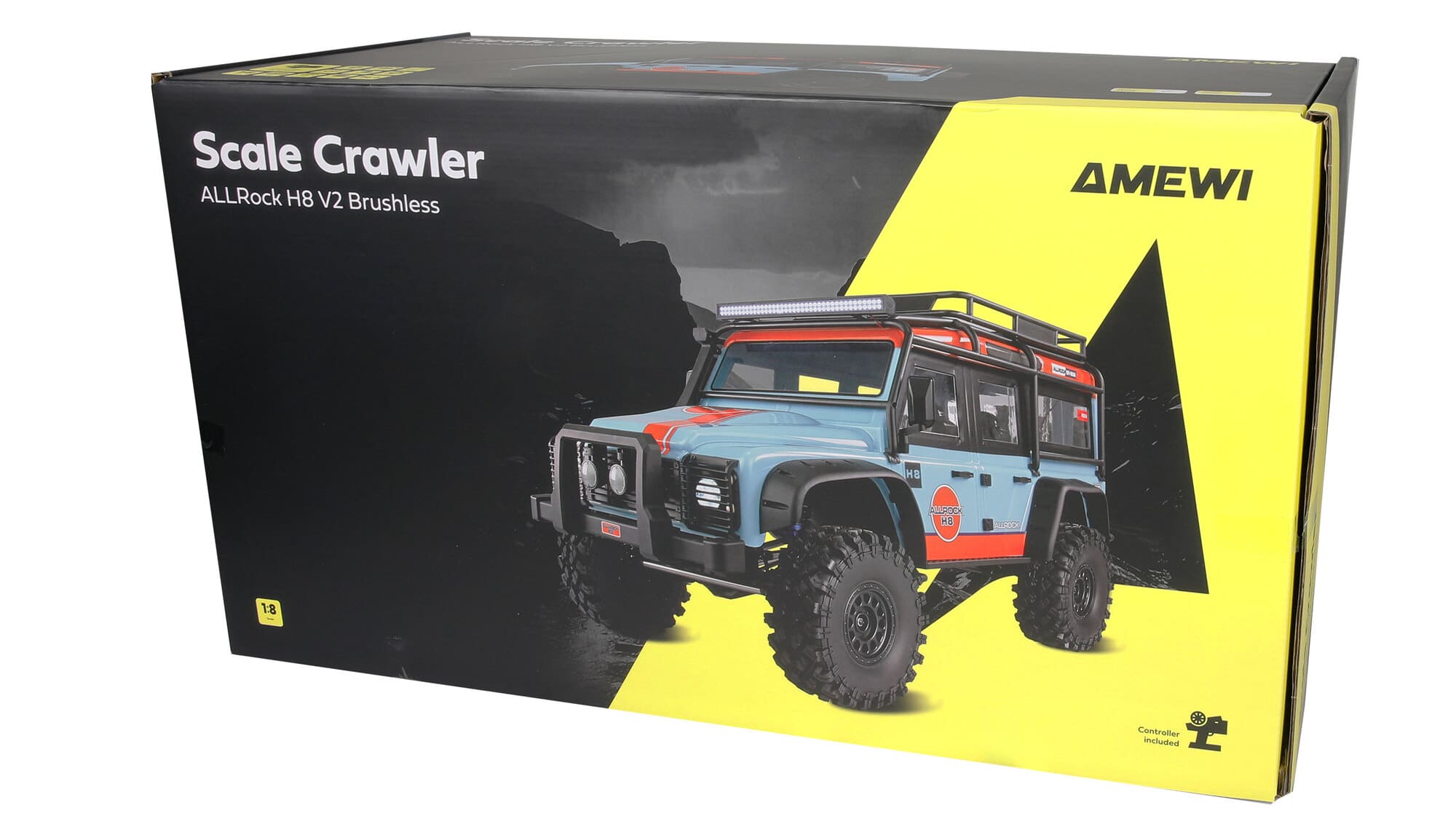 Amewi ALLRock H8 V2 Scale RC Crawler brushless 1_8 ARTR blau_orange - Art_-Nr. 22765