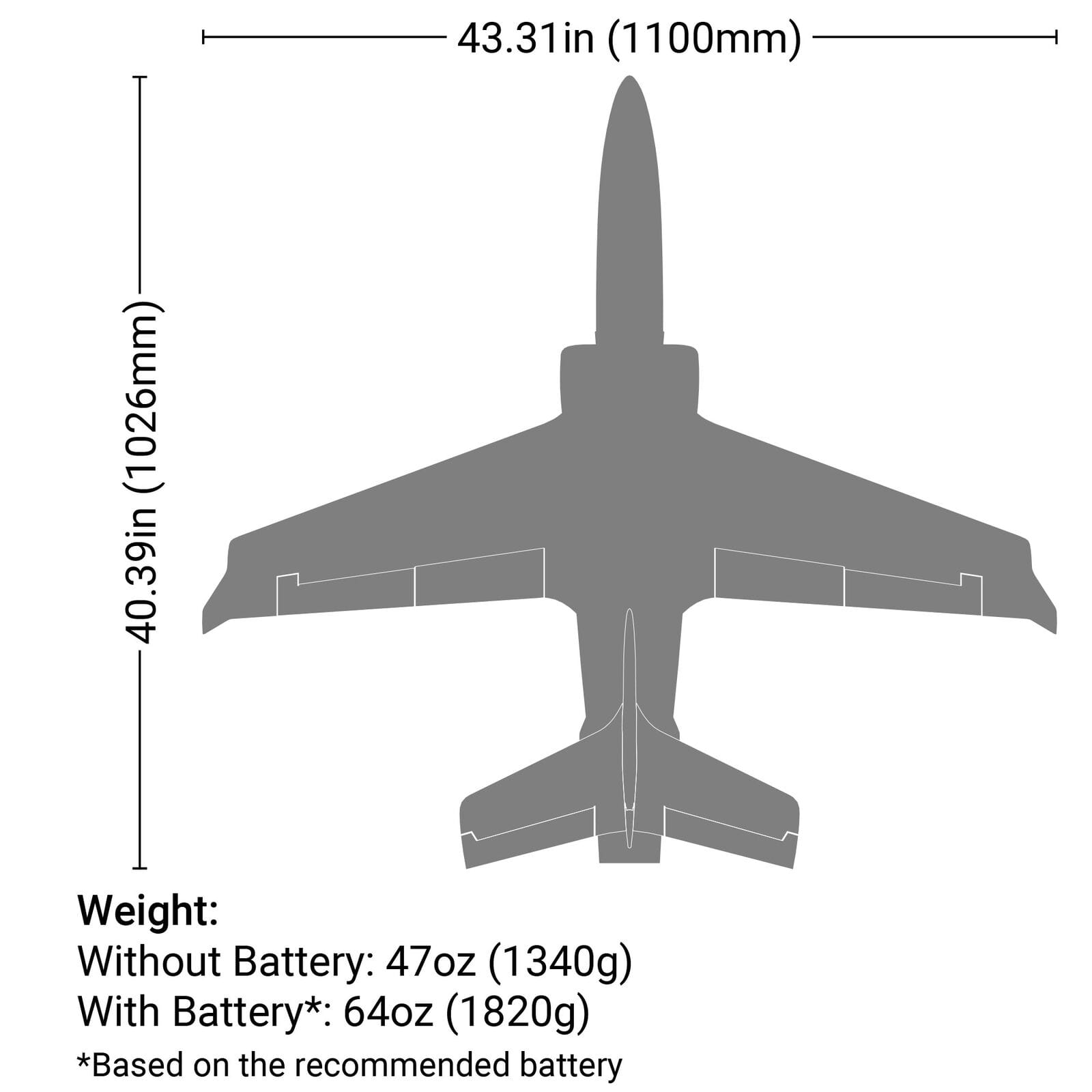 E-flite RC Flugzeug Viper 70mm EDF Jet BNF Basic mit AS3X, Safe Select
