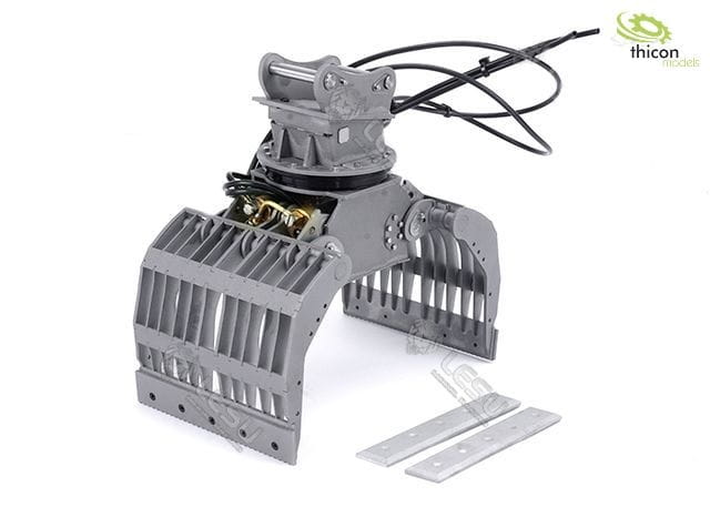 Lesu Sortiergreifer mit Hydraulik aus V2A fuer 74t Bagger - RC-Zubehoer